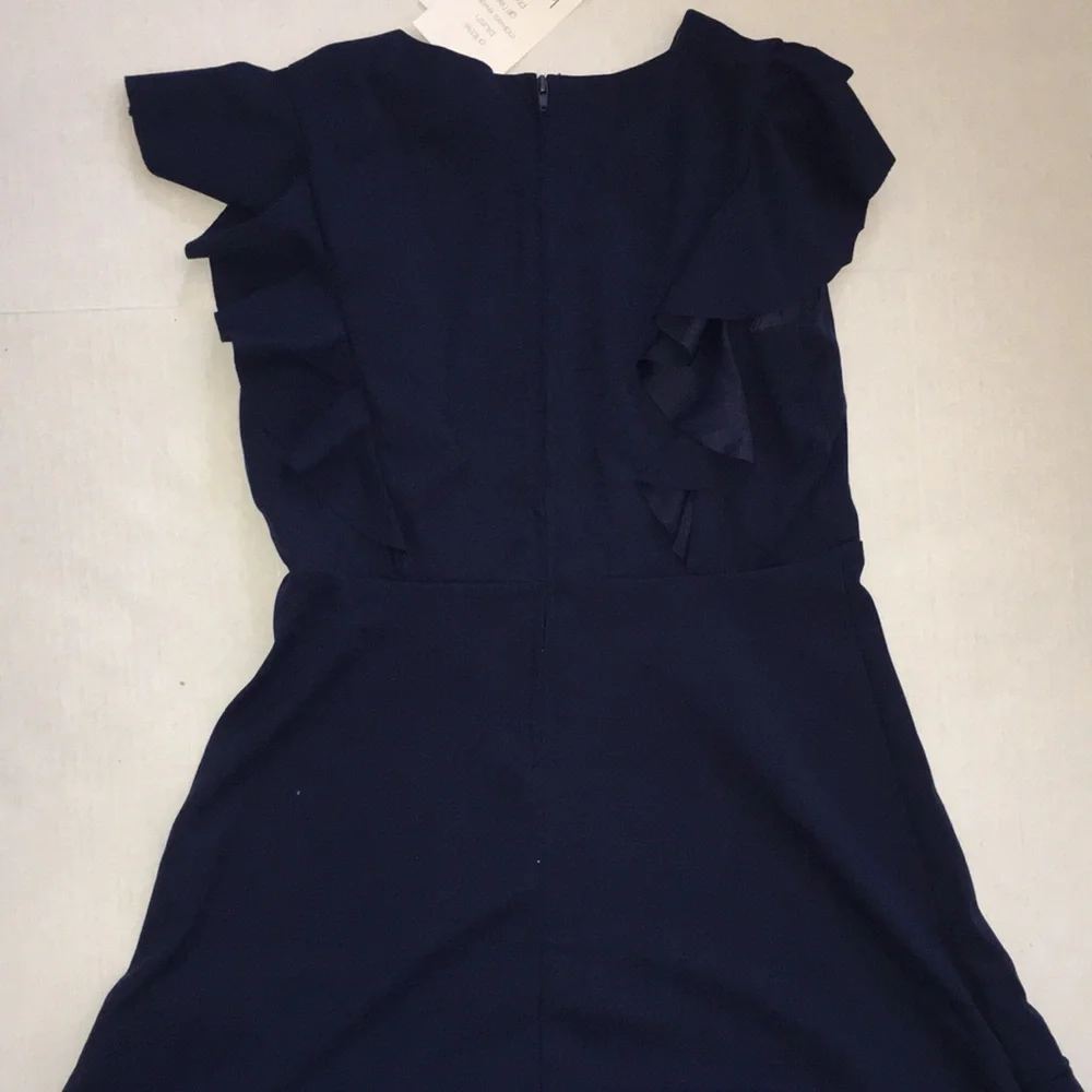 NWT Blush By Los Angeles Flutter Sleeve Navy A-Line Dress | girl size 14